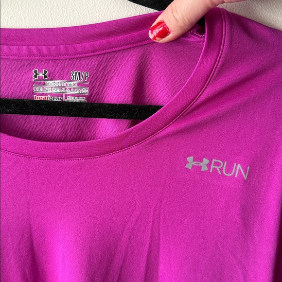 Under Armour Women's Fuchsia Long Sleeve Running Shirt - Picture 2 of 5